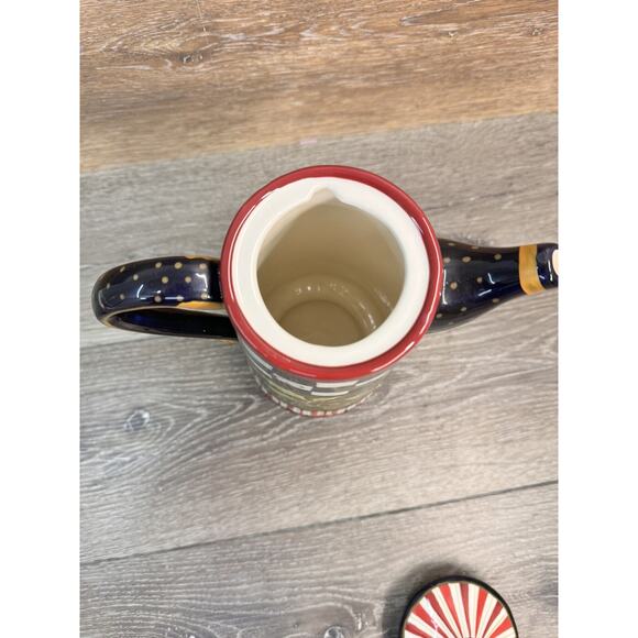 Rare Amber Rose Coffee Pot By Nanette Vacher 11.5” Tall ~unused Condition!! - Picture 9 of 11